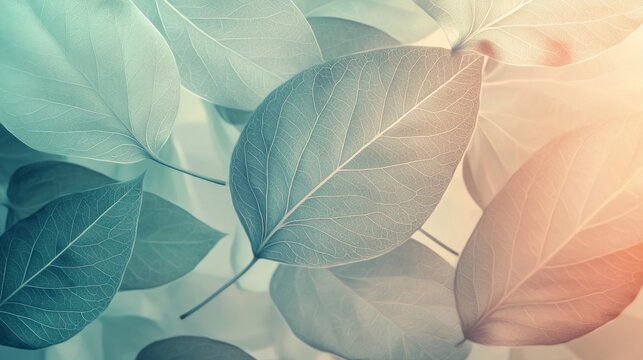 A serene geometric leaf pattern in soft tones, creating a calming atmosphere for backgrounds