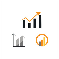 Set of Modern Accounting Logo Designs with Bar Graphs, Skyscrapers, and Upward Trends