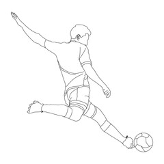 Football Player line art vector design. Football Player outline illustration design.