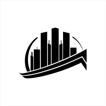 recommend clip art: Set of Modern Accounting Logo Designs with Bar Graphs, Skyscrapers, and Upward Trends