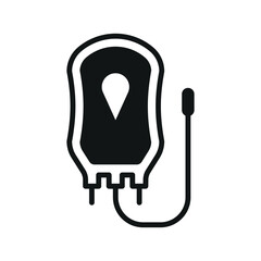 Blood bag icon showcases a modern and professional look, ideal for promoting blood banks, hospital infographics, or emergency medicine