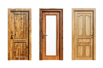 Set of Opening and Closing Panel Door Elements for Home Isolated on Transparent Background