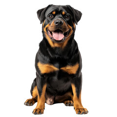 Obraz premium Full Grown Rottweiler Dog Isolated on White Background for Pet Advertising on transparent background