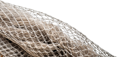 Rustic Beige Fishing Net Texture Background Maritime Ocean Knotted Rope