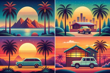 sunset in the city