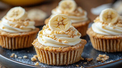 cupcakes with banana cream