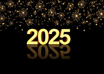 2025 New year eve background. fireworks banner, Happy New Year card template