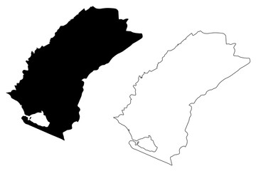 Grand Cape Mount County (Counties of Liberia, Republic of Liberia) map vector illustration, scribble sketch Grand Cape Mount map