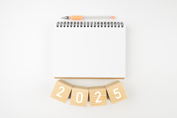 2025 is the time for a fresh start. New Year. Calendar 2025 for organizer for planning and...