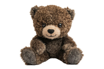 teddy bear with tartan bow on transparent background