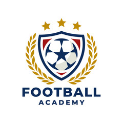 Football Soccer Club Academy Badge Logo Template. Vector illustration