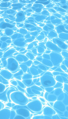 Transparent blue colored clear water surface texture with ripples. Abstract nature background Water waves with copy space, hand-drawn digital illustration. isolated with white highlights