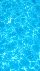 Obraz premium Transparent blue colored clear water surface texture with ripples. Abstract nature background Water waves with copy space, collage style. isolated with white highlights