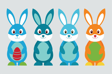 4 different styles of easter bunny vector1.eps