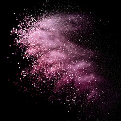 Obraz premium Pink Glitter Explosion Against Black Background