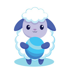 Cute cartoon lamb vector in white background1.eps