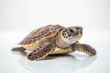 Obraz premium A photo of a turtle a over white background