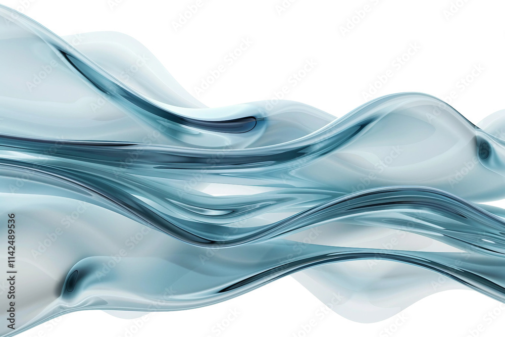 Wall mural serene smooth 3d wave: evoking calmness and fluidity in your designs isolated on transparent backgro