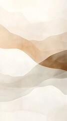 Obraz premium Abstract Beige and Brown Wave Design