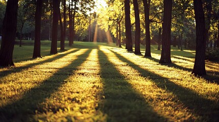 Autumn Forest Pathway Scenic Landscape with Colorful Foliage and Sunlit Sky