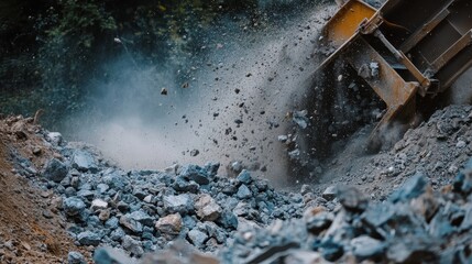 Dusty Excavation with Rocks and Debris