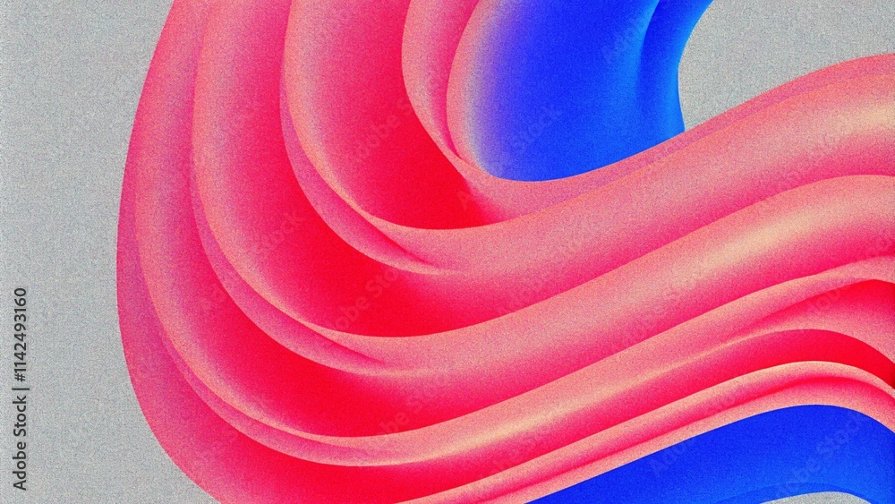 Aufkleber Abstract pink and blue fluid wave modern background with grain and noise texture for header poster banner backdrop. Fluid colors abstract background. Flowing fluid wave modern backdrop