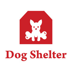 dog shelter flat minimalist logo design
