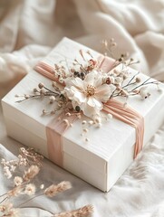 Elegant Vintage Gift Box with Intricate Handmade Floral Design