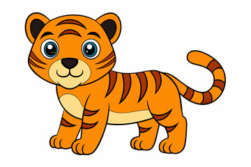  tiger cartoon isolated on white