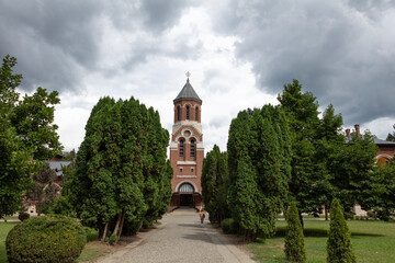 Romania Curtea de Arges view on a cloudy summer day