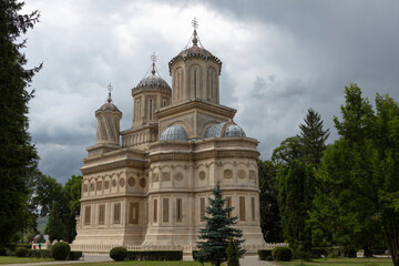 Romania Curtea de Arges view on a cloudy summer day