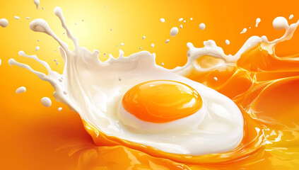 Cartoon vector-style graphic of a sunny egg on a yellow background