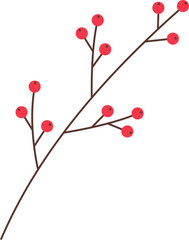 붉은 열매 가지 일러스트