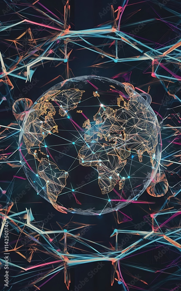 Poster big data visualization background modern futuristic virtual abstract background science network patt