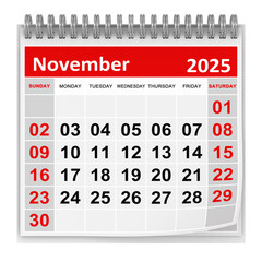 Calendar - November 2025