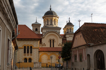 Fototapeta premium Romania Alba Iulia city view on a cloudy summer day