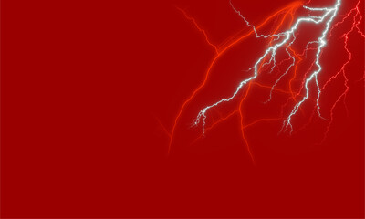 lightning strikes on a red background