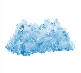 Obraz premium Blue ice crystal on a white background, high detail, sharp edges