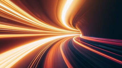 Dynamic Night Drive on a Highway with Colorful Blurs and Speeding Car Motion