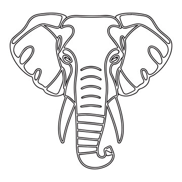 recommend clip art: Elephant head coloring page kids friendly simple line art cute elephant face with geometric flower mandala design