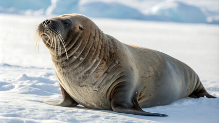 Walrus on a White Background