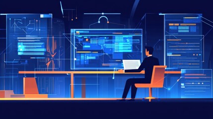 Digital Business Owner Reviewing Online Contracts