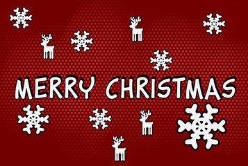 KaChristmas background, red color, hand lettering art, halftone dots 