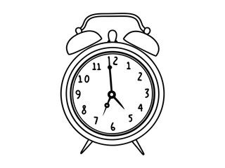 Wall Clock Line Art Silhouette Vector
