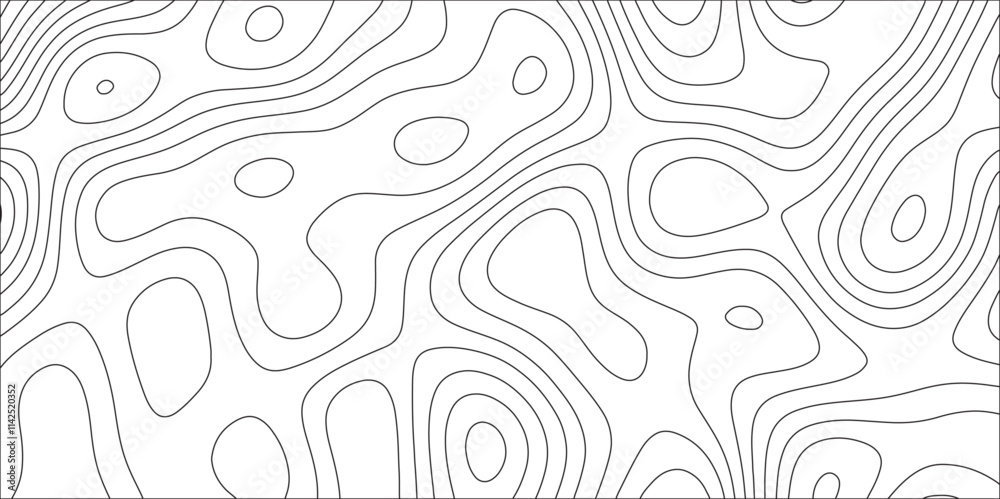Aufkleber Contour map background. Geography scheme and terrain. Topography grid map. Ocean topographic line map with curvy wave isolines. Stylized height of the topographic map contour in lines