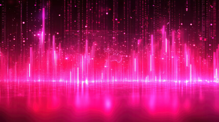 vibrant forex chart background featuring world map, glowing pink lines, and digital elements creates dynamic financial atmosphere