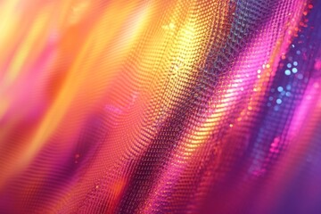 Fototapeta premium Colorful abstract background featuring iridescent fabric shimmering with vibrant light, creating a mesmerizing visual effect