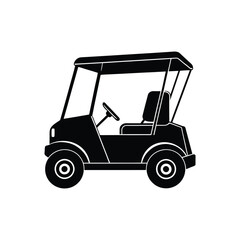 "Golf Cart Silhouette Vector Illustration - Minimalist Design"


