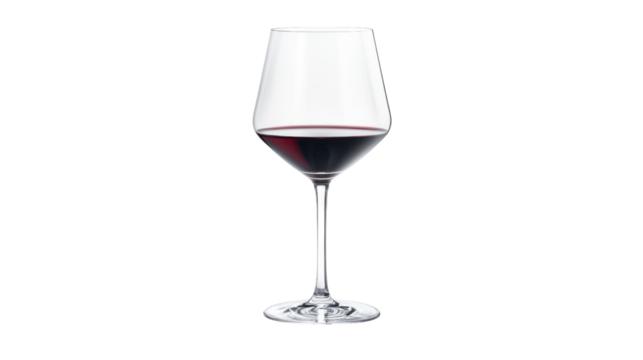 Glass of red wine, transparent background