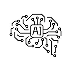 Obraz premium Artificial Intelligence line icon.